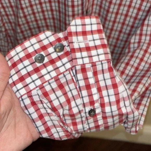 Express Fitted Red Plaid Button Down - Picture 6 of 7
